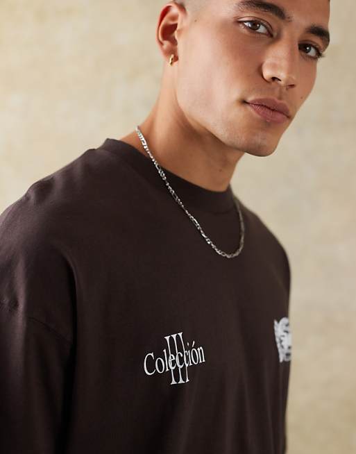 DESIGN Oversized T-shirt With Street Graphic In Brown