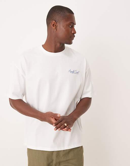 DESIGN Oversized T-shirt With Summer Graphic In White