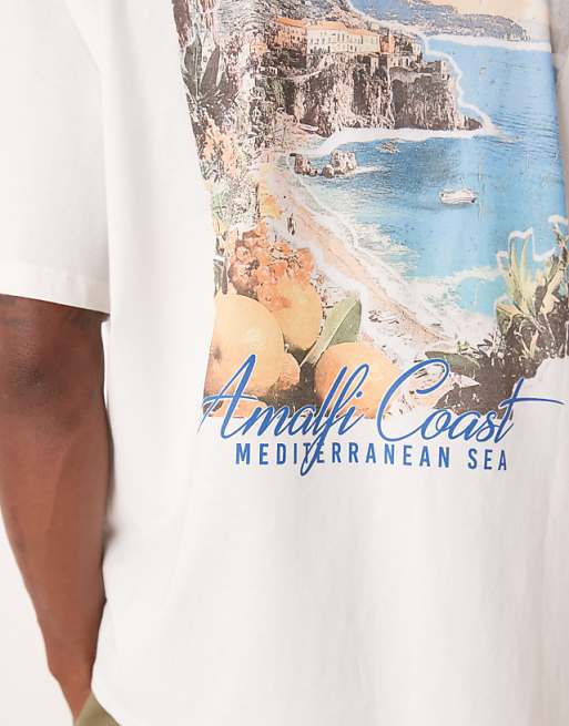 DESIGN Oversized T-shirt With Summer Graphic In White