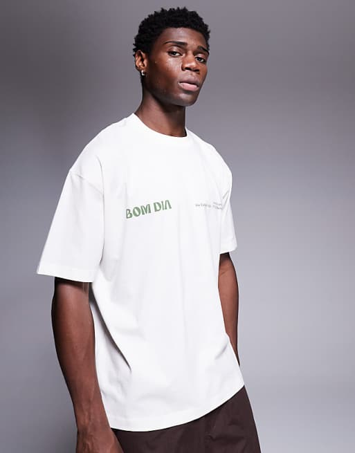DESIGN Oversized T-shirt With Summer Graphic In Off White