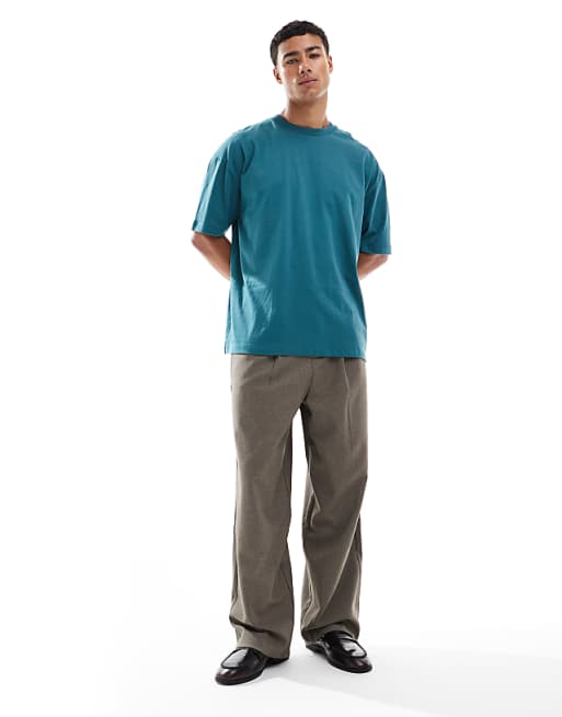 DESIGN Oversized T-shirt With Text Graphic In Green