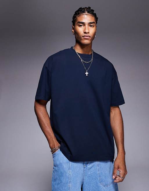 DESIGN Oversized T-shirt With Tijuana Tiger Graphic In Navy