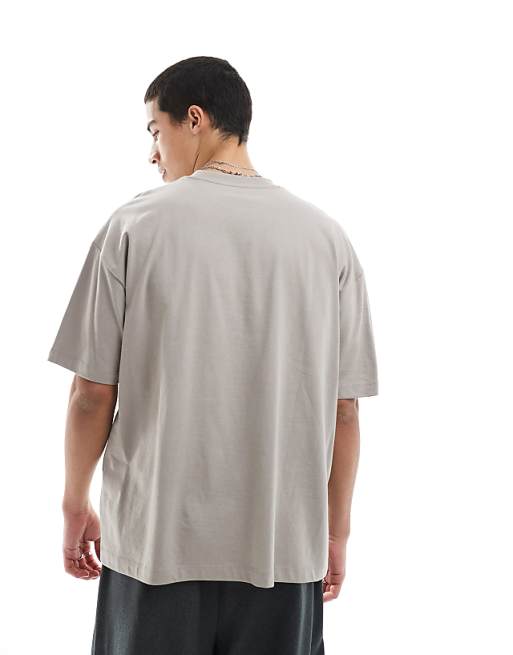 DESIGN Oversized T-shirt With Varsity Graphics In Brown