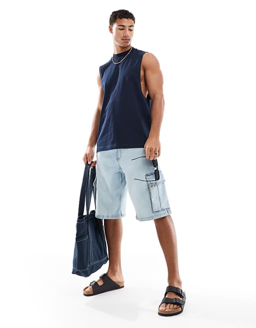 DESIGN Oversized Tank With City Graphic In Navy