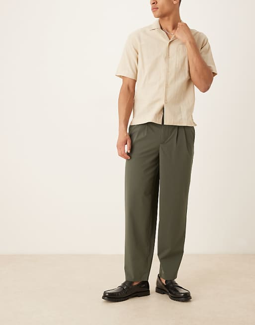 DESIGN Oversized Tapered Trouser In Green