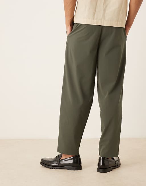 DESIGN Oversized Tapered Trouser In Green
