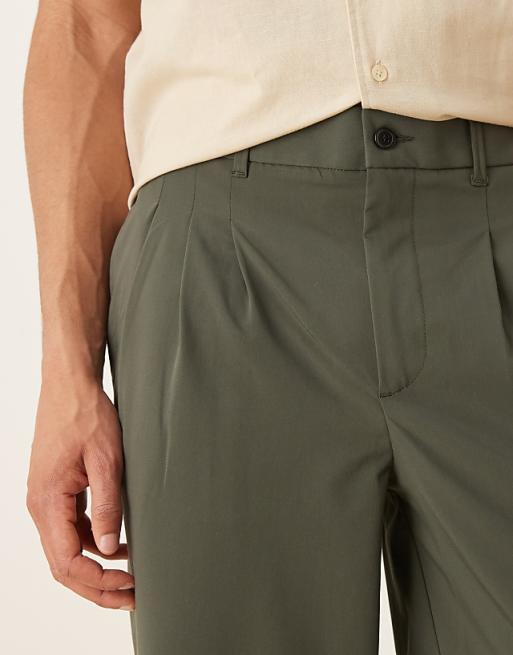 DESIGN Oversized Tapered Trouser In Green