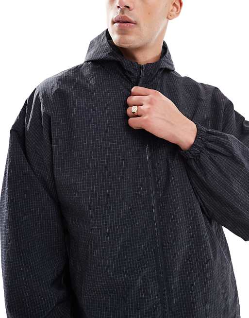 DESIGN Oversized Track Jacket In Black