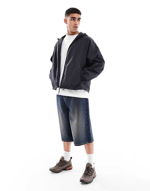 DESIGN Oversized Track Jacket In Black