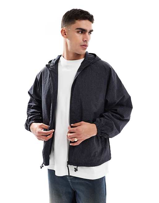 DESIGN oversized track jacket in black