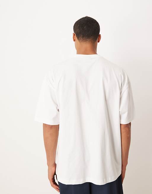 DESIGN Oversized Tshirt With Chest Print Detail In White
