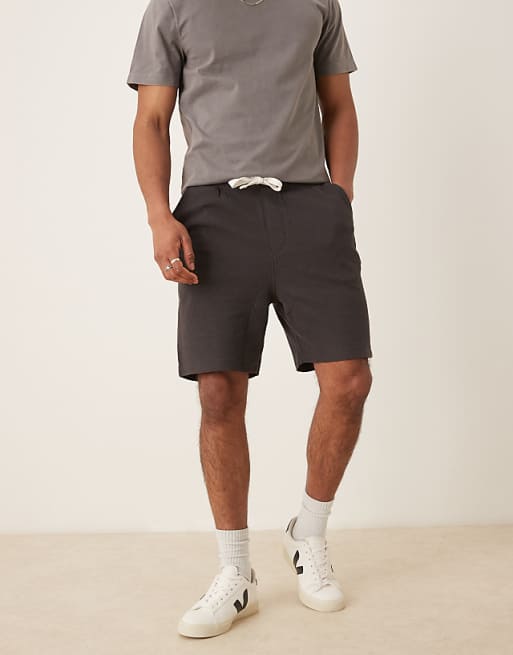 DESIGN Oversized Waffle Textured Short In Black