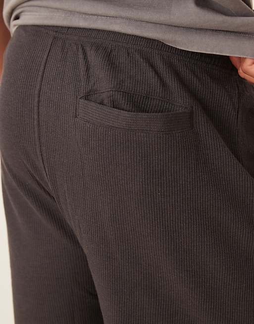 DESIGN Oversized Waffle Textured Short In Black