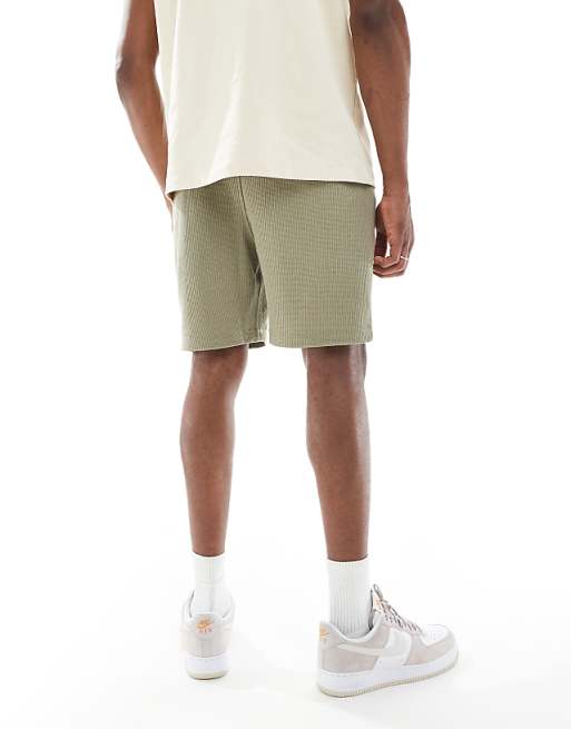 DESIGN Oversized Waffle Textured Short In Brown