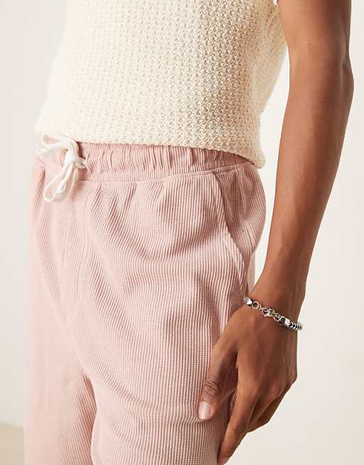 DESIGN Oversized Waffle Textured Short In Pink