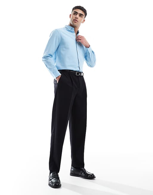 DESIGN Oxford Regular Shirt In Light Blue