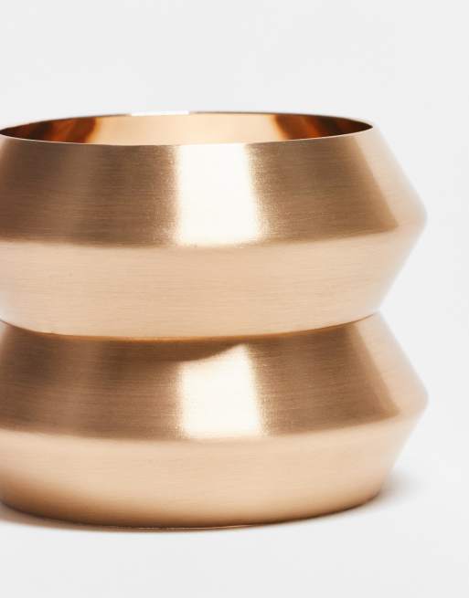 DESIGN Pack Of 2 Bangles With Brushed Detail In Gold Tone
