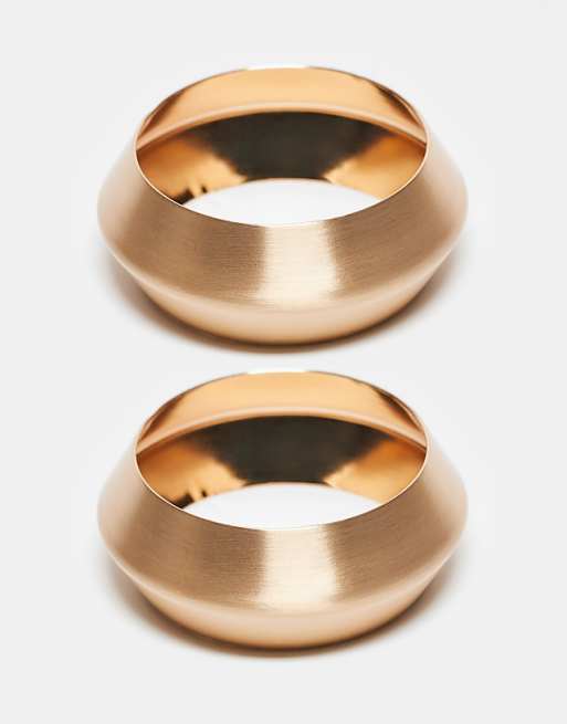 DESIGN pack of 2 bangles with brushed detail in gold tone