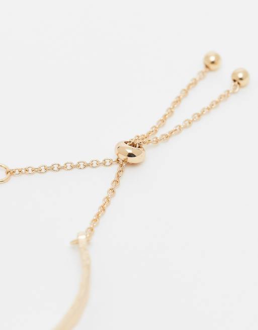 DESIGN Pack Of 2 Friendship Bracelets With Toggle Detail In Gold Tone