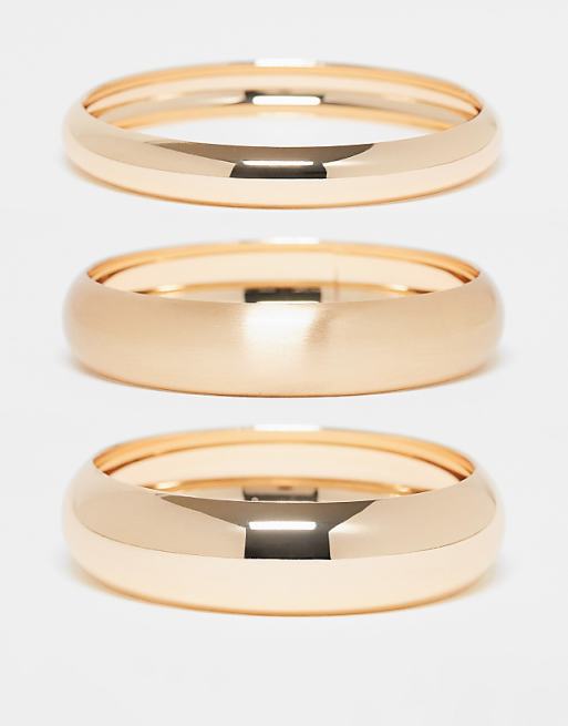 DESIGN pack of 3 bangles in gold tone