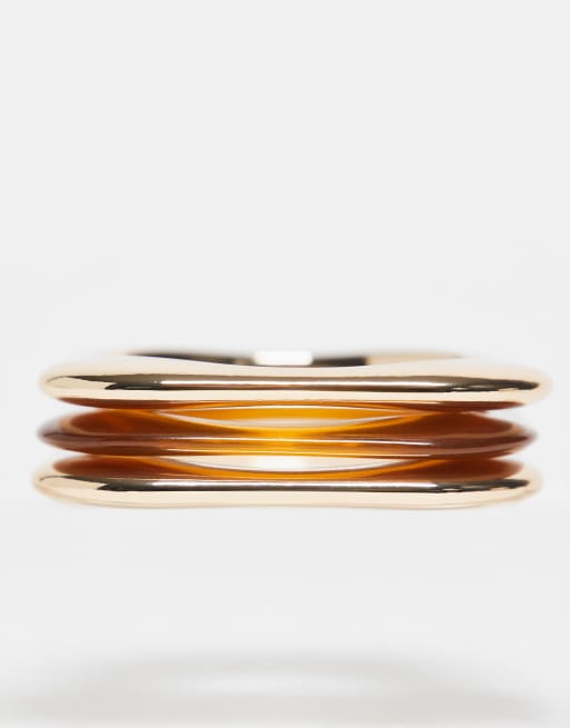 DESIGN Pack Of 3 Bangles With Gold Tone And Resin Mix