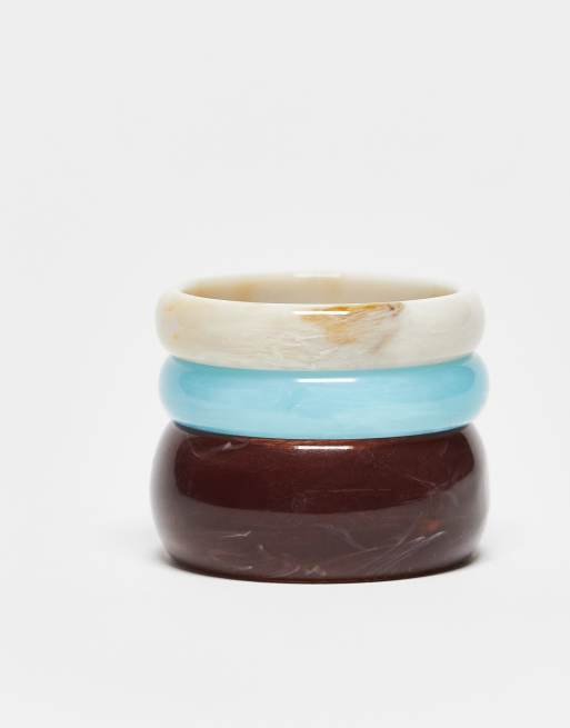 DESIGN Pack Of 3 Resin Bangles In Mixed Colours