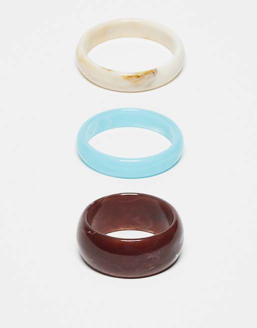 DESIGN pack of 3 resin bangles in mixed colours