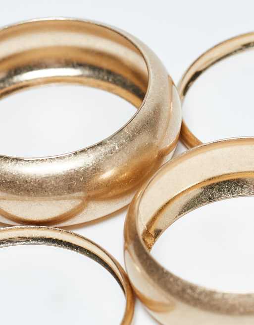 DESIGN Pack Of 4 Bangles In Brushed Gold Tone
