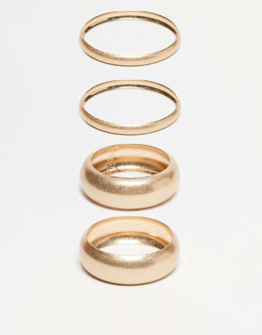 DESIGN pack of 4 bangles in brushed gold tone