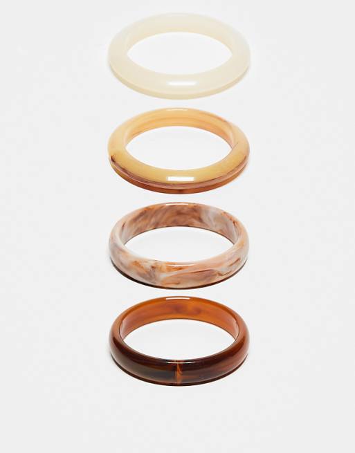 DESIGN pack of 4 resin bangles in multi