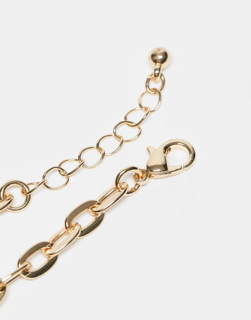DESIGN Pack Of 5 Mixed Fine Chain Bracelets In Gold Tone
