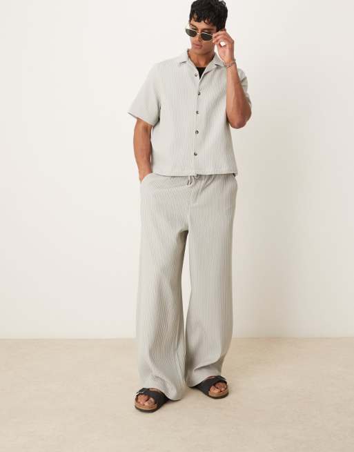 DESIGN Plisse Co-ord In Grey