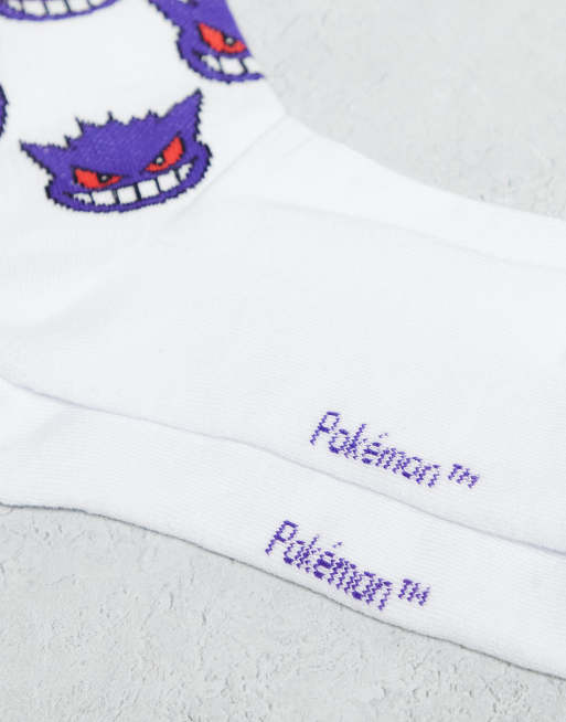 DESIGN Pokémon 2 Pack Socks With Gengar Graphic In White