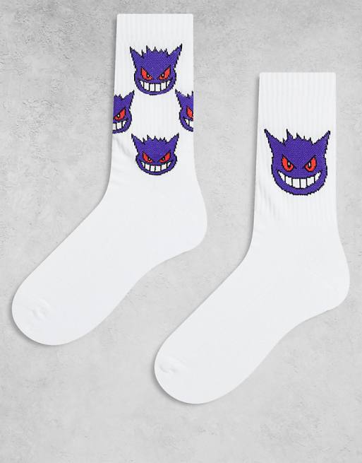 DESIGN Pokémon 2 pack socks with Gengar graphic in white