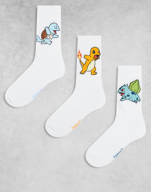 DESIGN Pokémon 3 pack socks in white