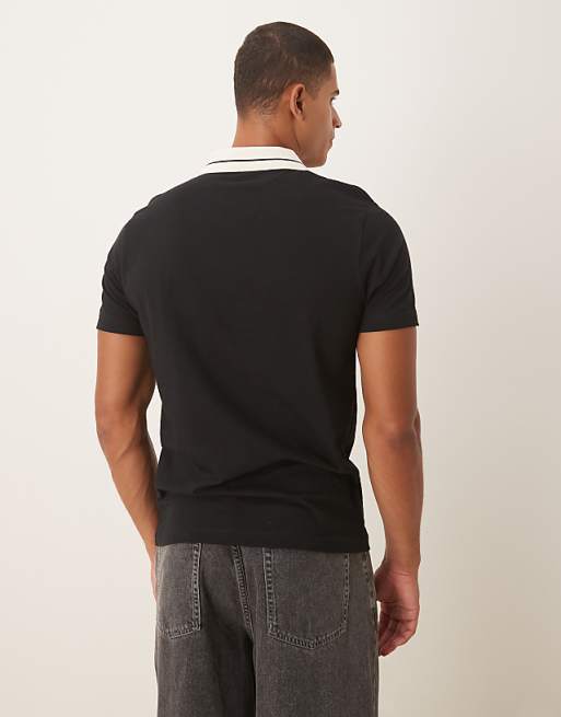DESIGN Polo With City Graphic In Black