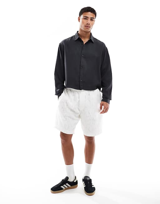 DESIGN Premium Boxy Oversized Shirt In Black