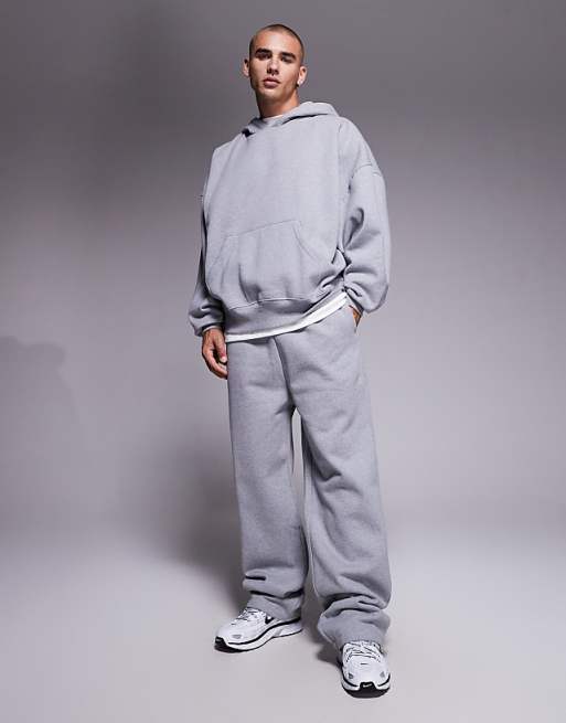DESIGN Premium Heavyweight Extreme Oversized Hoodie In 400gsm Grey Marl