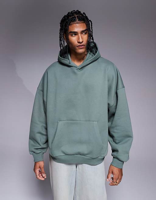 DESIGN premium heavyweight extreme oversized hoodie in 400gsm in green