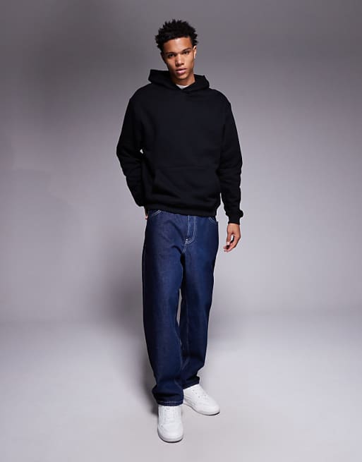 DESIGN Premium Heavyweight Hoodie In 400gsm In Black - BLACK