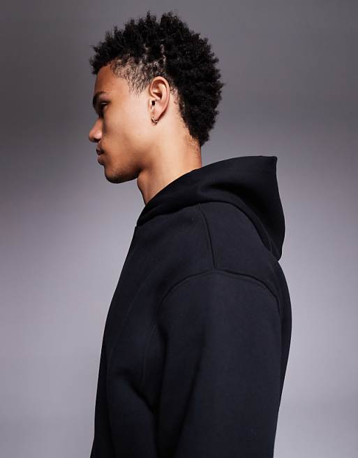DESIGN Premium Heavyweight Hoodie In 400gsm In Black - BLACK