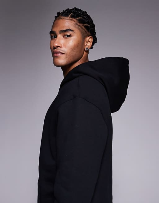 DESIGN Premium Heavyweight Oversized Hoodie 400gsms In Black