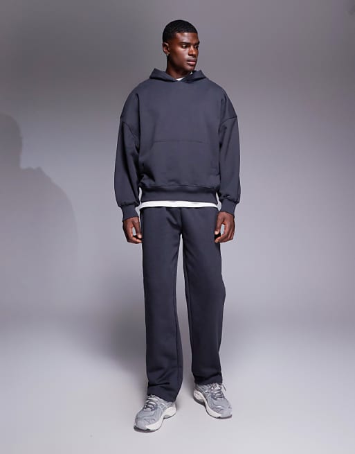 DESIGN Premium Heavyweight Oversized Hoodie In 400gsm Charcoal