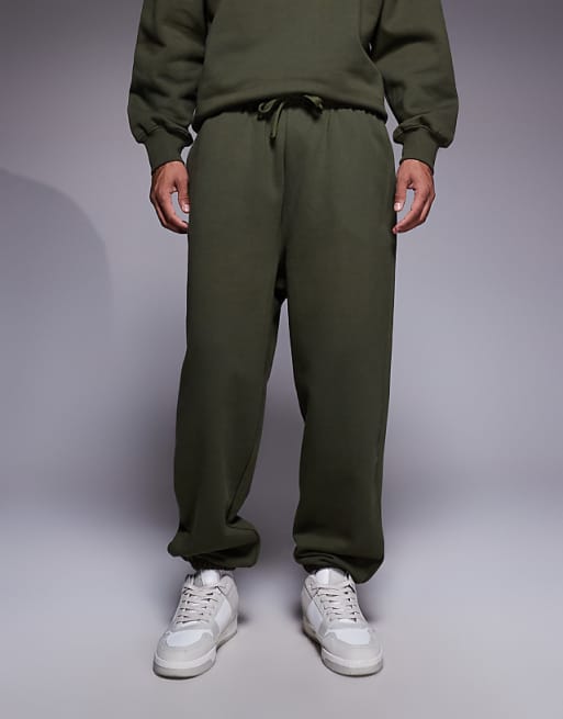 DESIGN Premium Heavyweight Oversized Jogger In 400 Gsm Khaki