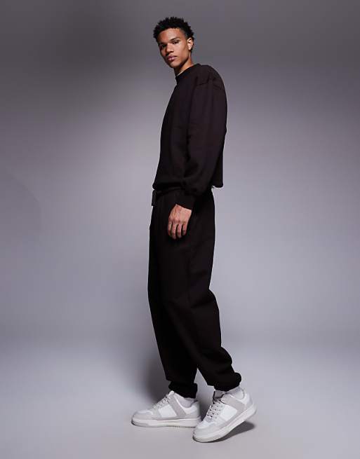 DESIGN Premium Heavyweight Oversized Jogger In 400gsm Brown
