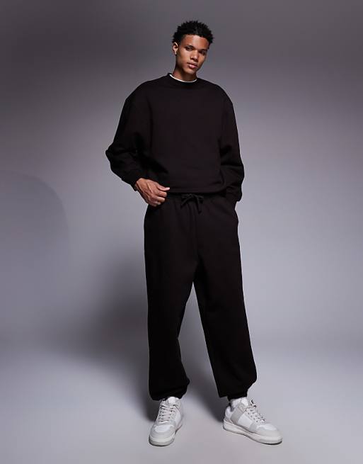 DESIGN premium heavyweight oversized jogger in 400gsm brown
