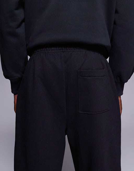 DESIGN Premium Heavyweight Oversized Joggers In 400gsm In Black
