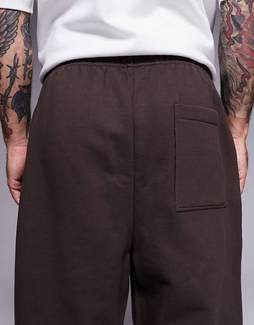 DESIGN Premium Heavyweight Oversized Joggers In 400gsm In Brown