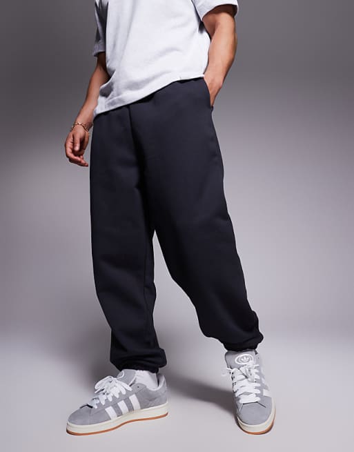 DESIGN Premium Heavyweight Oversized Joggers In 400gsm In Charcoal