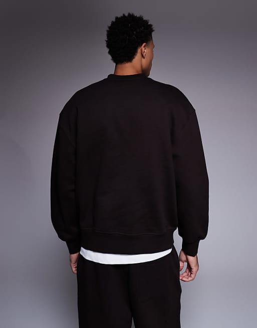 DESIGN Premium Heavyweight Oversized Sweatshirt In 400 Gsm Brown